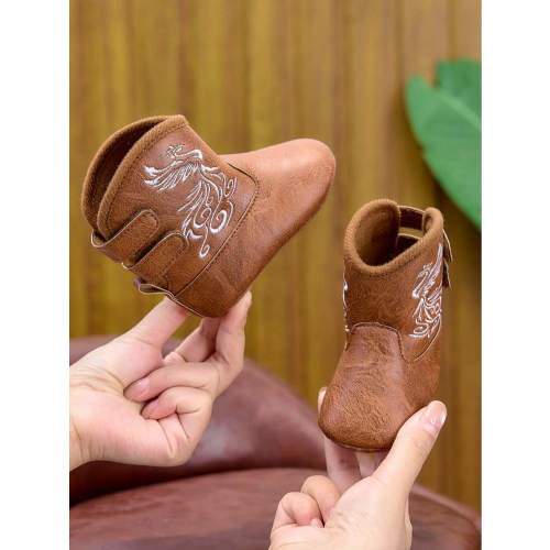 Spring Autumn Winter Infant Walking Shoes Soft Sole High-Top Boots For 0-1 Years Old Boys Girls With Back Hook And Loop | SHEIN