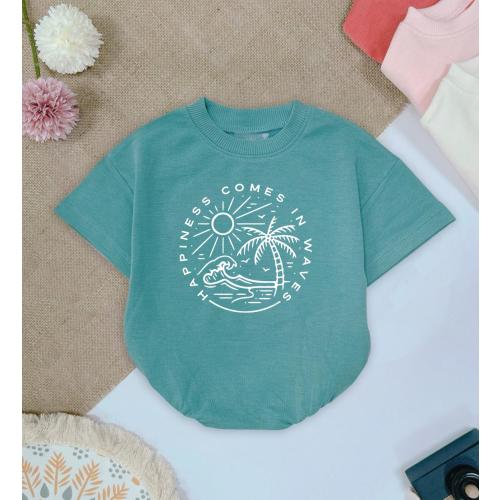 Happiness Waves Baby Romper: Surf Beach Bodysuit