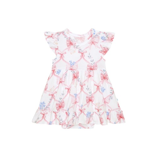 Cap Sleeve Ruffle Bodysuit Dress