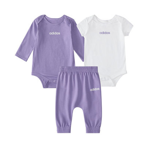 Baby Girls' Crewneck Bodysuit and Pants, 3-Piece Set