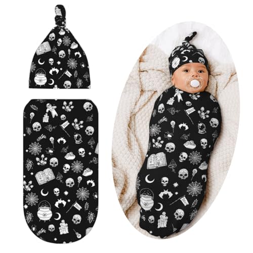 Jarverce Gothic Swaddle Blanket for Baby, Swaddling Bag for Newborn Unisex Goth Baby Items Stuff