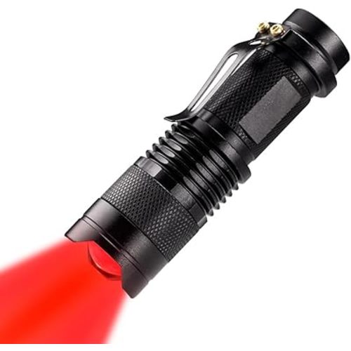 High Power 1 Mode Red LED Flashlight, Single Mode Red Flashlight, Red Light Flashlight Red Light Torch for Astronomy, Aviation, Night Observation