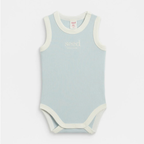 Logo Tank Bodysuit | Blue | Seed Heritage