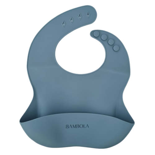 Bambola The Label Silicone Bib with Pouch - Dusk