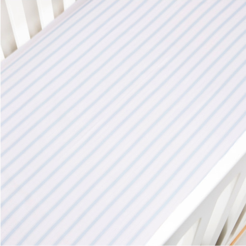 Seaside Stripes Crib Sheet - Ocean