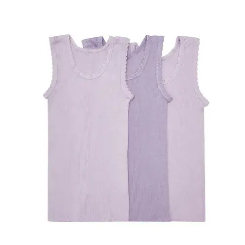 4Baby 3 Pack Singlet Cotton Lilac | Baby Bunting AU