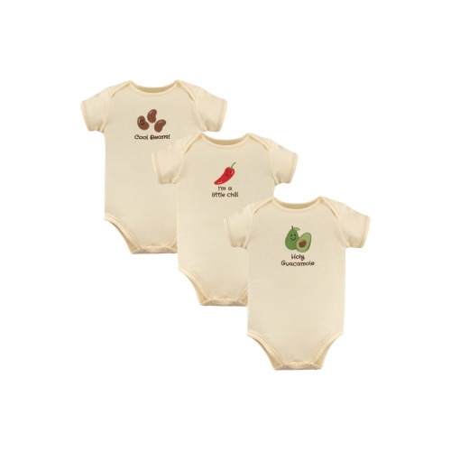 Guacamole Organic Baby Bodysuit 3Pk, 0-3M