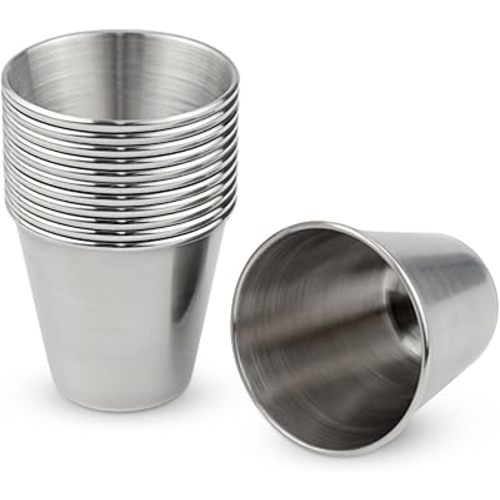 12 Pack Stainless Steel Shot Drinking Cups 1 Ounce Metal Shot Glasses Espresso Shot Cup Whiskey Shot Glass Drinking Tumbler for Wine Drinking Vessel for Home Bar Restaurant Travel Camping Party (30ml)