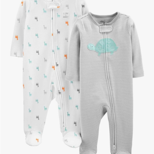 Simple Joys by Carter's unisex-baby Neutral 2-pack Cotton Footed Sleep and Play