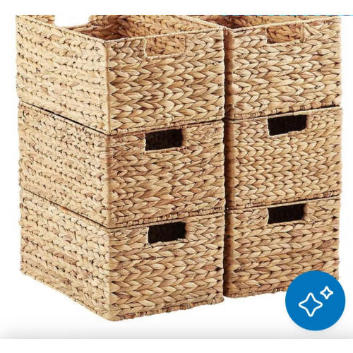 Water Hyacinth Storage Bins with Handles | The Container Store