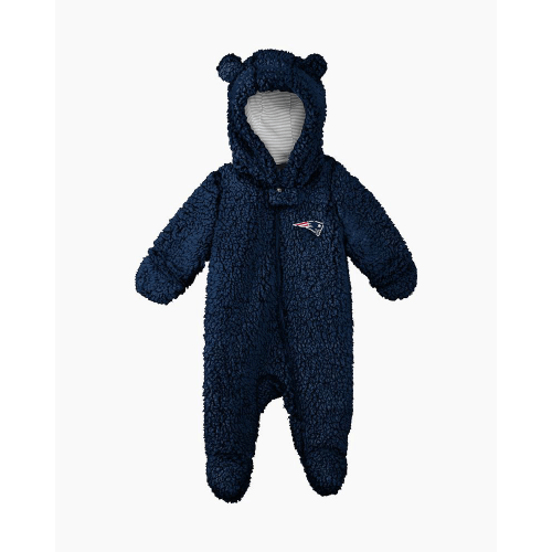 New England Patriots Teddy Fleece Bunting Sleeper in Navy