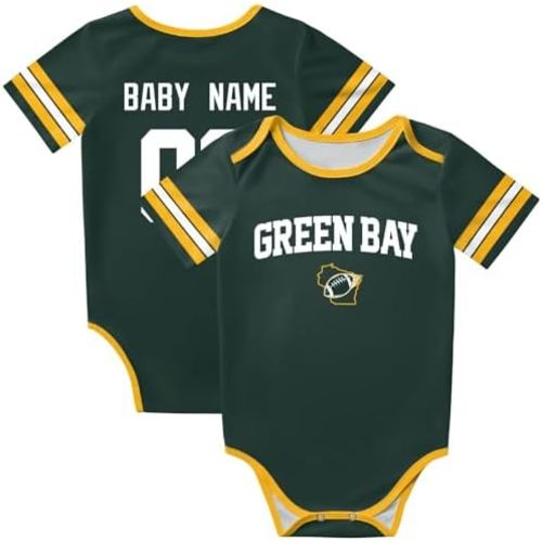 KREDE Baby Clothes Unisex Bodysuit Personalized Custom Baby Name Number for Baby Boy Girl