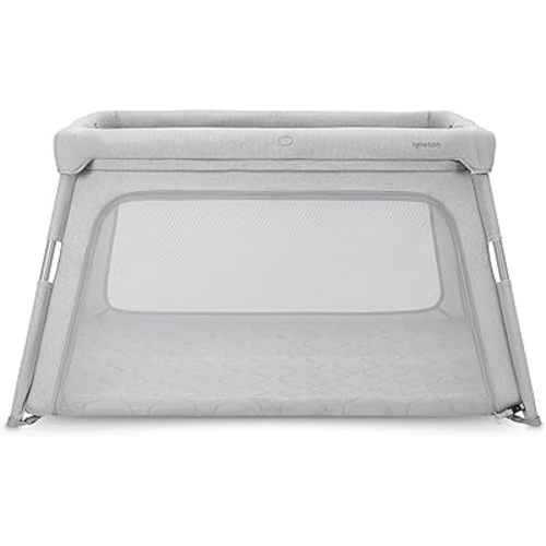 Newton Baby Deluxe Travel Crib & Play Yard Plus Bassinet Attachment Included | Largest in Class, Breathable, Washable Mattress, Foldable Playpen for Toddlers, Travel Bag, Grey