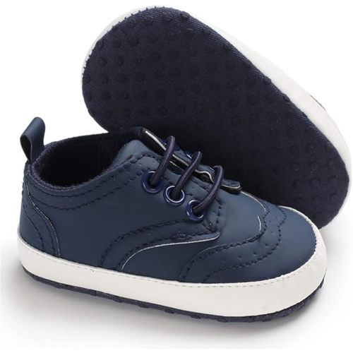 LAFEGEN Baby Boys Girls Classic PU Leather Loafers Soft Sole Oxford Dress Shoes First Walking Flat Moccasins Casual Sneaker
