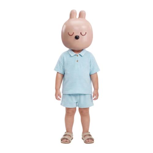 STRIPED POLO SHIRT AND BERMUDA SHORTS SET - Neon blue | ZARA United States