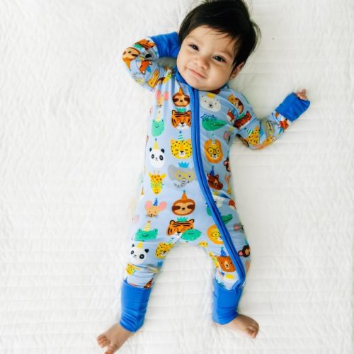 Blue Party Pals Zippy – Matching PJs & Daywear for Babies, Kids & Adults | Bamboo Pajamas