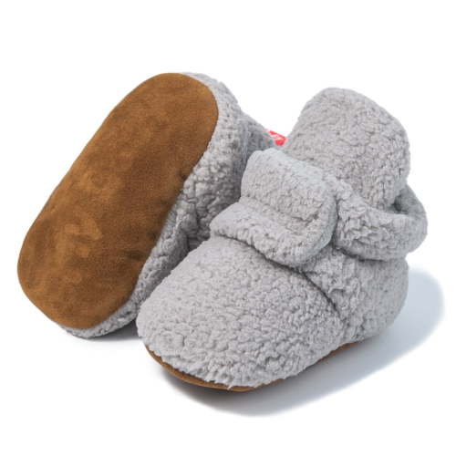 Bonario Baby Girls Boys Cotton Boots Newborn Winter Cozy Fleece Booties Infant Socks Shoes for 3-18 Months