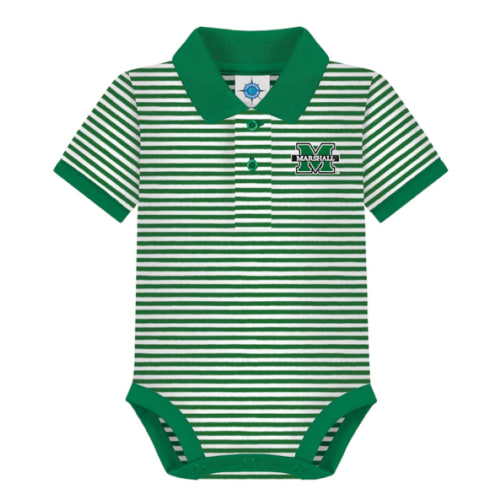 Creative Knitwear College Baby Striped Polo Bodysuit - Team Logo, Multiple Colors, for Boys & Girls (0-12 Months)