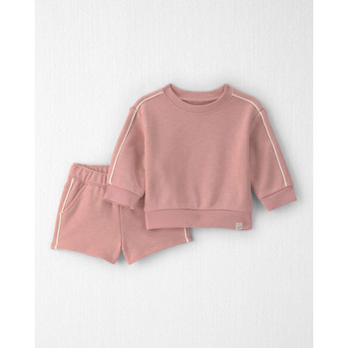 Baby Girl 2-Piece Organic Cotton French Terry Pullover & Short Set - Little Planet | Carter's