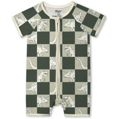 Bamboo Viscose Baby Pajamas Boys Girls, 2-Way Zipper Romper, Short Sleeve, YKK, Preemie & Newborn Sleepers 0-24 Months