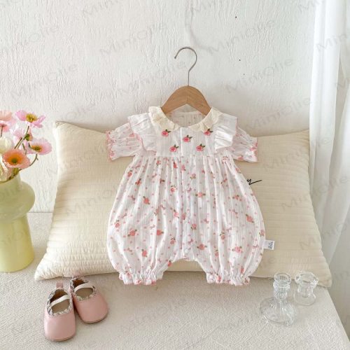 Baby Flower Ruffled Sleeve Romper