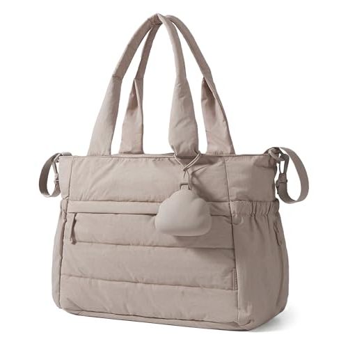 BAGSMART Diaper Bag Tote, Hospital Bag for Labor Delivery, Puffy Maternity Travel Diaper Tote, Baby Bag with Pacifier Case