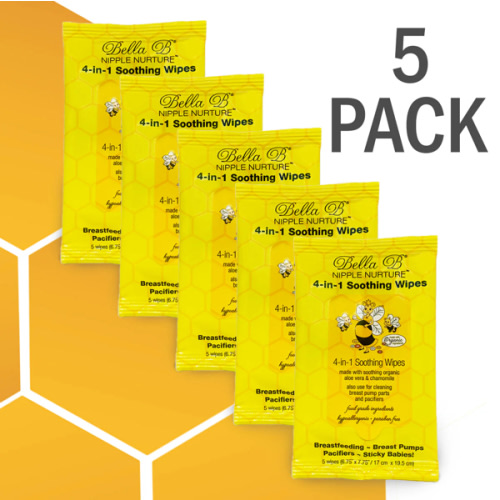 Bundle - Nipple Nurture 4-in-1 Soothing Wipes - 5-Pack, 5 Wipes Per Pa – Bella Brands Inc