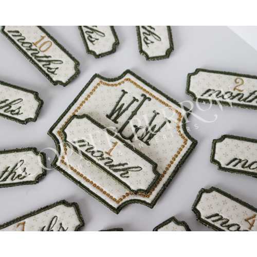 Custom Baby Milestone Cards | Embroidered Monthly Photo Prop | Personalized First Year | Baby Month Markers