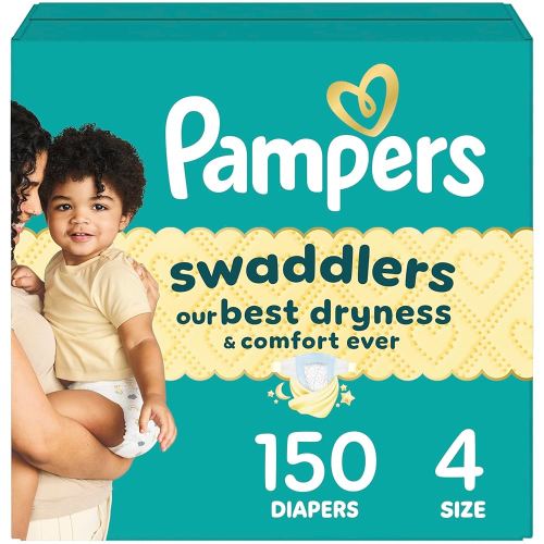 Pampers Baby Diapers - Swaddlers - Size 4, 150 Count, Ultra Absorbent Disposable Infant Diaper
