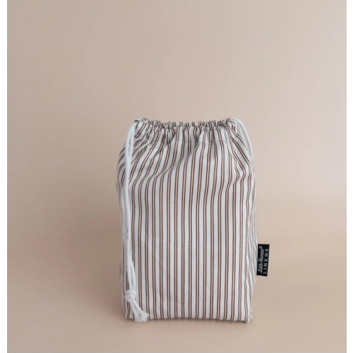 Cot Waterproof Sheet - Mocha Pinstripe