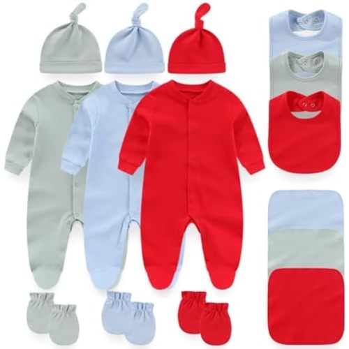 Unisex Newborn baby clothes Boy Girl Clothes Sets Cotton Long Sleeve Romper Jumpsuits 15-Pieces Outfits