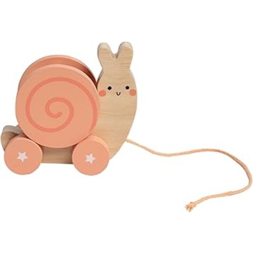 Pearhead Montessori Snail Pull Toy, Pull Along Wooden Toy, Early Development Push and Pull String Toy, Motor Skill Toy for Toddlers Ages 1+ Year