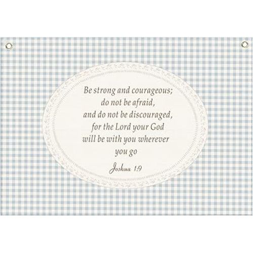 Christian Bible Verse Scripture Rectangular Banner Flag Wall Decor Gift for Baby Boy Girl Kids,Nursery Bedroom Reading Room Decor-Baby,Shower Birthday Christmas Gift-Be Strong and Courageous