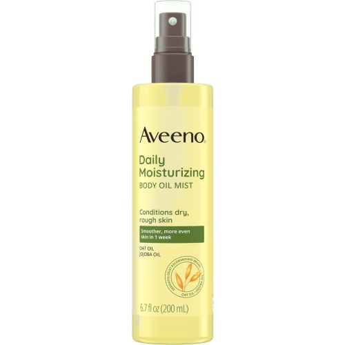 Aveeno Daily Moisturizing Body Oil Mist with Oat Oil and Jojoba Oil for Rough, Dry, Sensitive Skin, Nourishing Body Spray for Smoother, More Even Skin, Paraben- & Silicone-Free, 6.7 fl. oz
