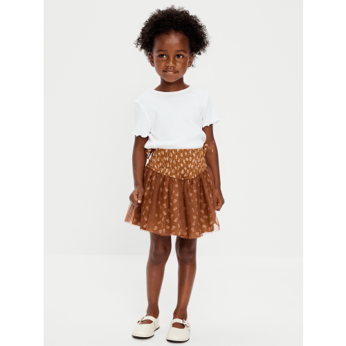 Western Smocked Tulle Skirt for Toddler Girls