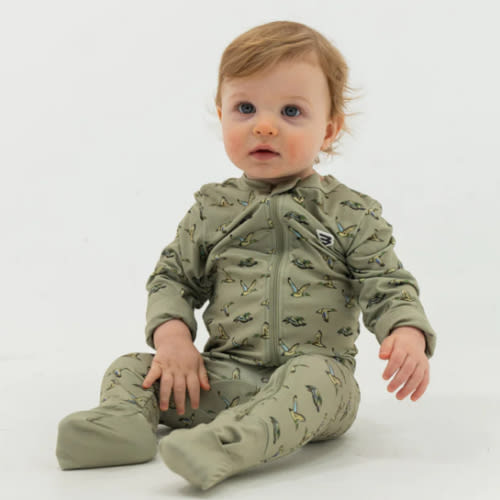 Baby Zip Up - Flying Ducks Green – BURLEBO