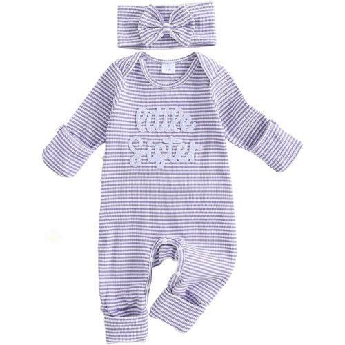 Little Sister Newborn Outfit Baby Girl Waffle Jumpsuit Infant Coming Home Onesie Cute Romper Fall Winter Clothes