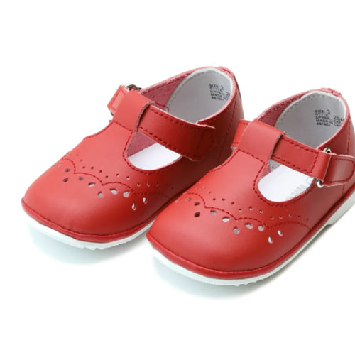 Angel Baby Girls Birdie Leather T-Strap Stitched Mary Jane – L'Amour Shoes