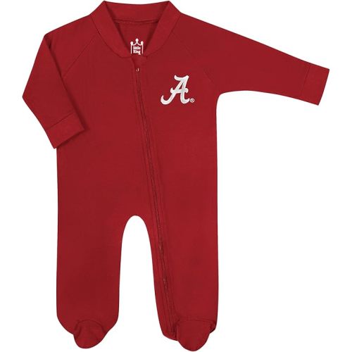 Little King NCAA Long Sleeve Full Zip Footed Romper With Embroidered Team Logo-Sizes 0-3M 3-6M 6-9M