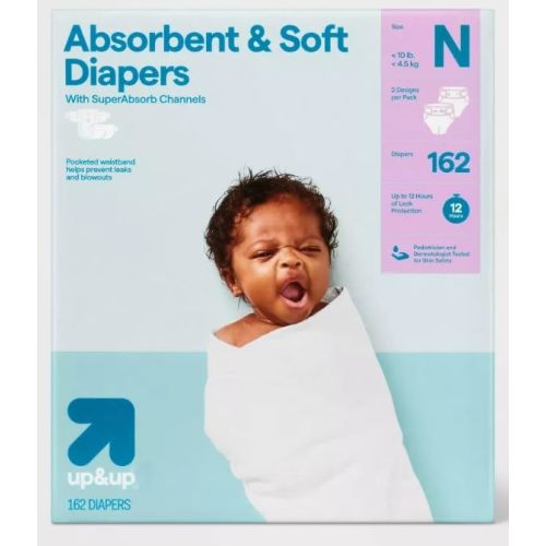 Disposable Diapers - (Size N - 162ct) up&up (Size-N, 162.0, Count)
