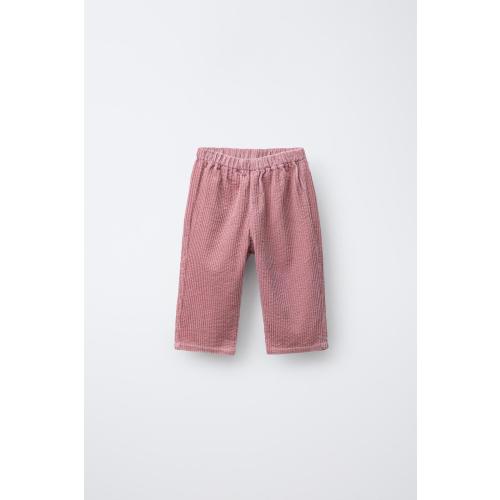 THICK CORDUROY PANTS - Pink | ZARA United States