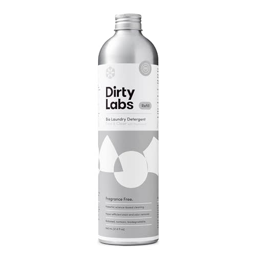 Dirty Labs | Scent Free | Bio Enzyme Liquid Laundry Detergent | 80 Loads (21.6 fl oz) | Hyper-Concentrated | High Efficiency & Standard Machine Washing | Nontoxic, Biodegradable | Stain & Odor Removal