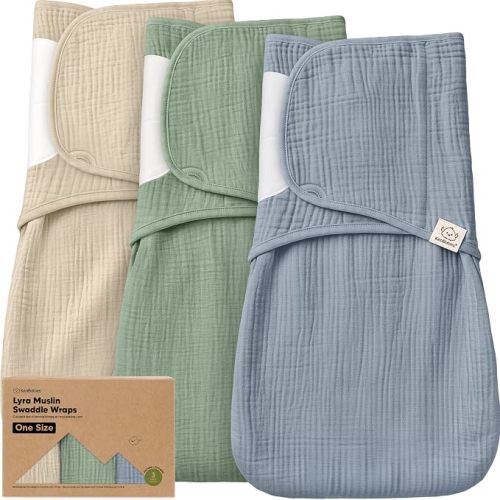 KeaBabies Muslin Baby Swaddles for Newborns, 3pk,100% Cotton
