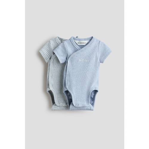 2-PACK RIBBED WRAPOVER BODYSUITS