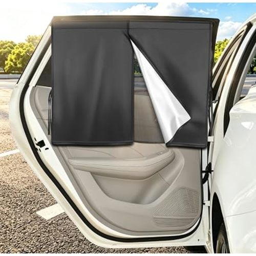 Car Window Shades for Side Window with Strong Magnets Automotive Dual Layer Car Rear Windows Sunshades for Baby Universal Sun Shadefor Kid & Pet Black