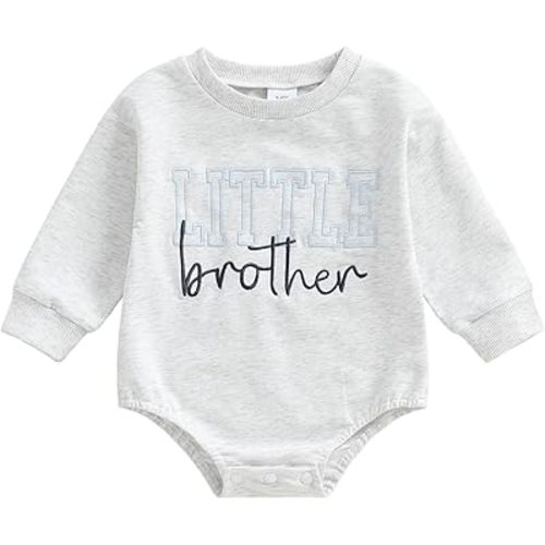 Sibling Matching Clothes Toddler Kids Girl Boy Fall Tops | Colorful Letter Embroidery Long/Short Sleeve Pullover Sweatshirt/Shirt/Romper, Brother Sister Summer Outfits