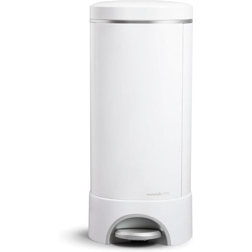 Munchkin Baby UV Diaper Pail, #1 in Odor Control, Step Pedal, White
