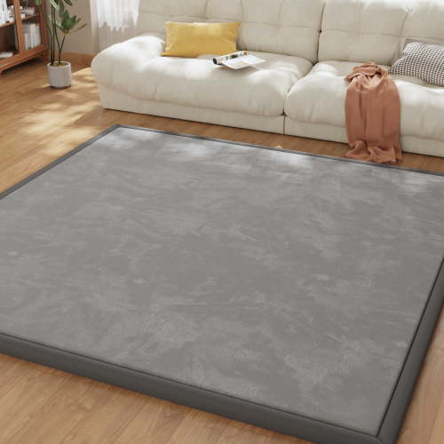 Baby Play Mat for Floor, 1.3'' Thick Memory Foam Tummy Time Mat - Super Soft Coral Velvet Nursery Rug with Non-Slip Backing, Crawling Rug for Toddlers/Infants, Yoga & Tatami Use, 71''x 79''