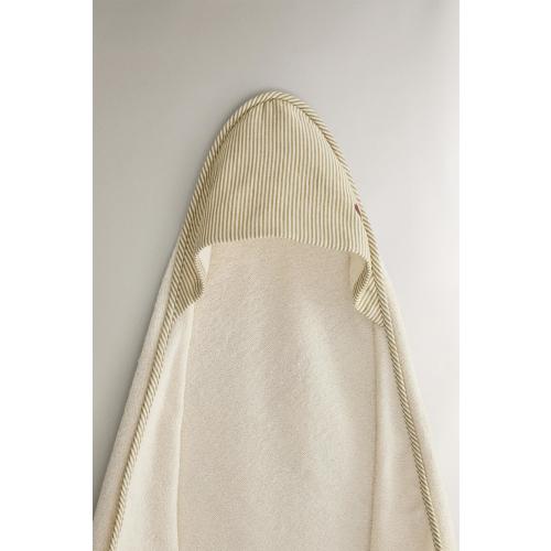 STRIPED MUSLIN HOODED BABY BATH TOWEL