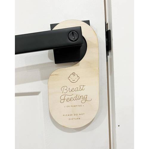 Breastfeeding Door Hanger: Wooden Do Not Disturb Sign, New Mom Gift